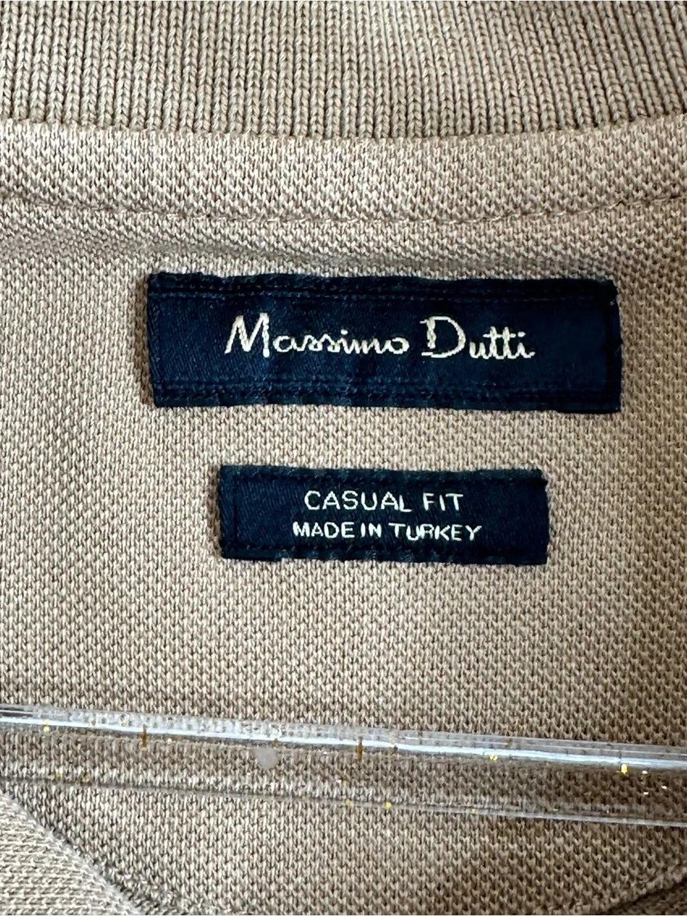 Massimo Dutti Beige Cotton Polo Shirt Casual Fit Size M - Picture 6 of 8